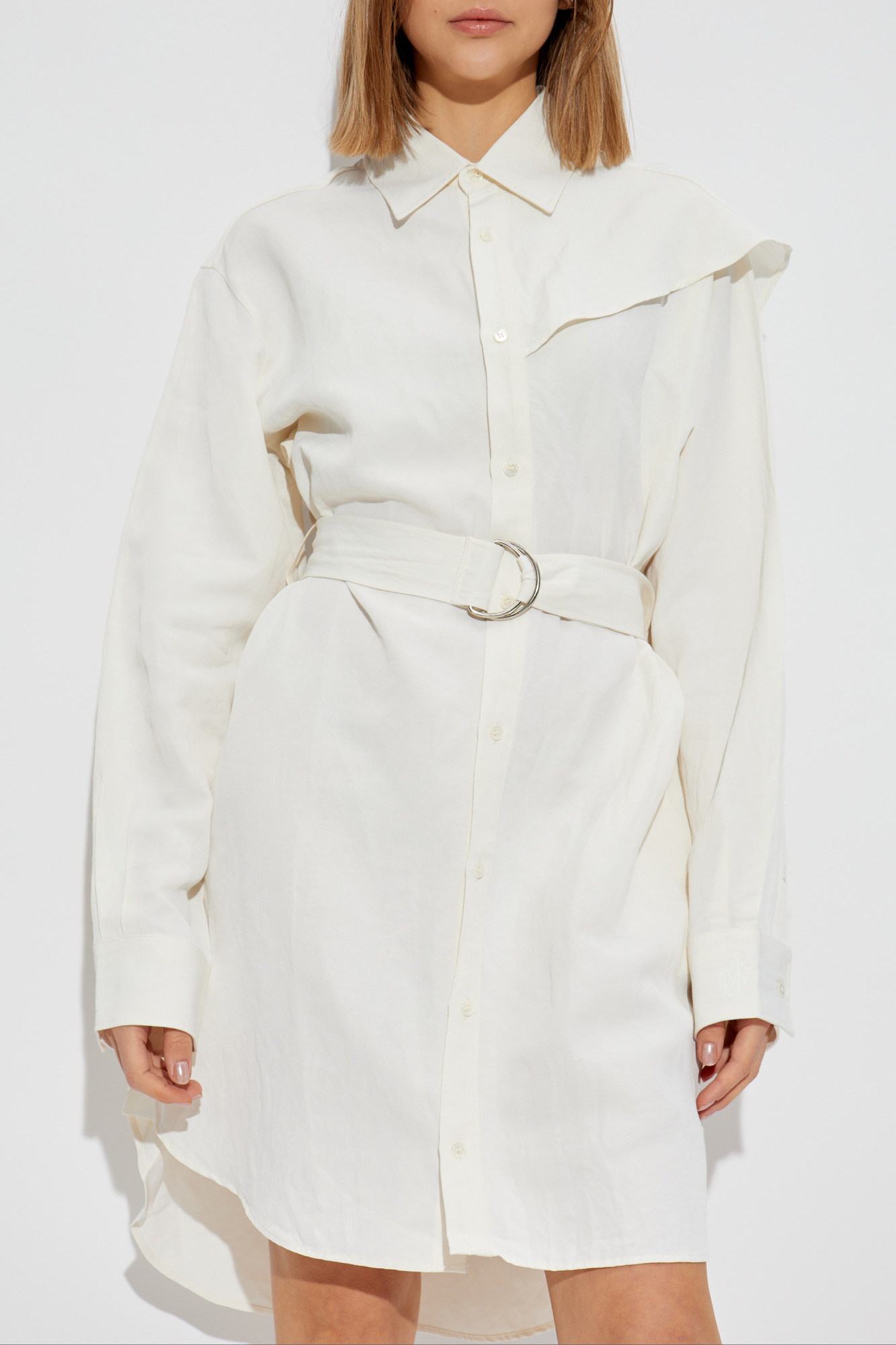 J.W ANDERSON リネン　コート　ロングシャツ　ホワイト J.W ANDERSON リネン コート ロングシャツ ホワイト